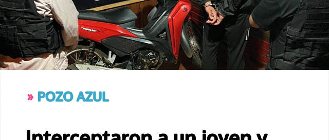 Interceptaron a un joven y recuperaron una motocicleta robada