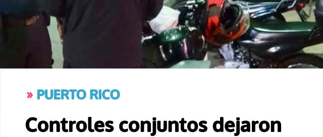 Controles conjuntos dejaron infracciones y secuestro de motocicletas